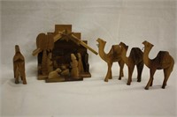 Mini Wooden Manger Scene