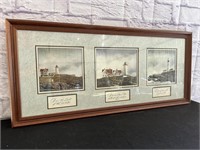 Lighthouse Triptych w/ Bible Verse, Framed & Mated
