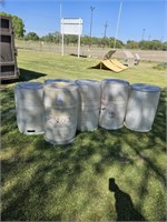 6 Plastic Trash Containers