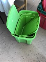 2 Scepter totes with lids - green