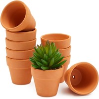10 Pack Terracotta Pots with Drainage Holes,