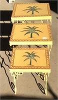 Unique Folding Metal Palm Tree Nesting Table Set