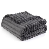 Bedsure Super Soft Dark Grey Throw Blanket - Fuzzy