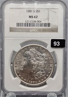 1881 S  U.S. Morgan Silver Dollar - NGC
