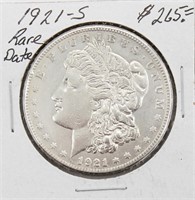 1921-S Morgan Silver Dollar Coin RARE DATE