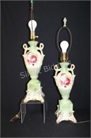 Mid Century Hand Painted Vase Decorative Lamps