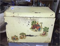 Vintage Bread Box with Cedar Shavings