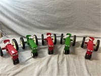 RED AND GREEN TRACTORS