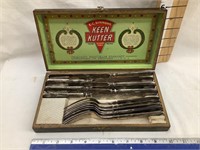 Keen Kutter Knives/Forks on Original Wood Case