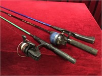 3 Kids Fishing Rods & 2 Reels