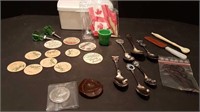 VINTAGE MILK TOPPERS + COLLECTOR SPOONS + ETC