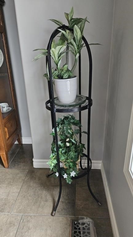 2 Tier Tall Metal Stand for Indoor/Outdoor Plants
