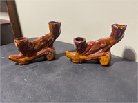 Signed candle holders