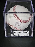 Autographed Tom Browning Baseball 1988