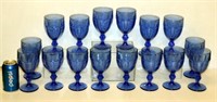 16 Libbey Glasses Blue Dura Tuff Glass