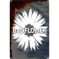 1pc, Retro Metal Aluminium Sign, "Badflower", Pe