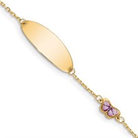 14K Children's Enamel Butterfly with . Bracelet