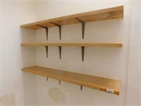 Assorted size wood shelves