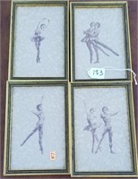 Set of 4 Framed Ballerina Prints