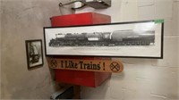 Long Big boy locomotive picture 55x15, wood I like