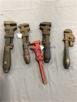 WOOD HANDLE PIPE WRENCHES, OTHERS