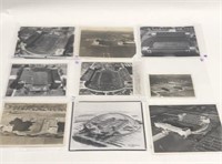 Vintage Lot of 9 B&W Memorial Stadium Images