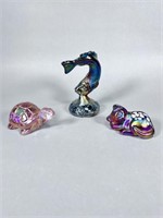 (3) Fenton Glass Animal Figures