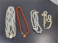 Vintage Lot of 4 Bead Necklaces