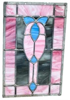 Small Pink And Blue Stained Glass Window
