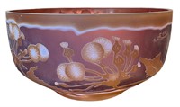 French Reproduction Art Glass Bowl After GALLE