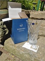 Bohemia Crystal vase 10 x 6.25" New In Box