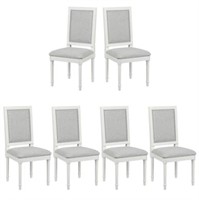 HOMY CASA ZAKIR DINING CHAIR, WHITE (6PCS)