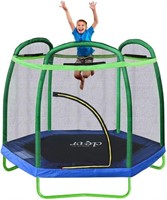7ft Kids Trampoline with Safety Enclosure Net