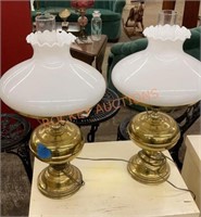 Vintage brass lamp pair