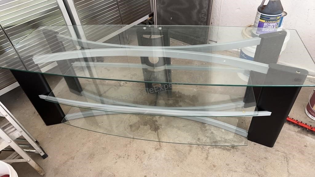 Glass TV Stand 63”x22”x22”