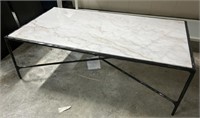 Marble Top Metal Base Coffee Table