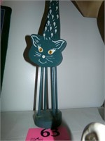 WOODEN CAT FIGURE