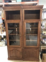 2-  24X18X78 INCH LIGHTED CABINET WITH GLASS DOORS