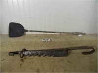 2 – Hearthside wrought iron tools: hearth shovel