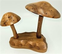 Monkey Pod Wood Mushroom Toothpick Holder