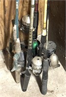 Vintage closed reel fishing poles - all look to