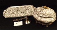 Porcelain Tray & Urn, Candle Snuffer