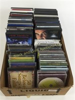 Box lot including CDs & DVDs.