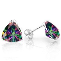 6MM Trillion Cut Mystic Topaz 2CTW Stud Earrings i