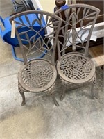 Pair Metal Patio Chairs