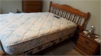 Full size Oak Bed can convert to queen siize