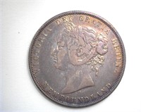 1872-H 50 Cents VF Newfoundland MINTAGE 48000
