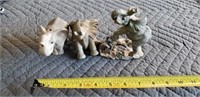 3 Elephant Figurines