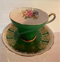 Royal Stafford BONE CHINA Emerald Green Tea Cup &