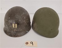 (2) Antique Composite Military Helmets